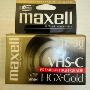 NEW Maxell HGX-Gold TC-30 Premium High Grade VHS-C Tape